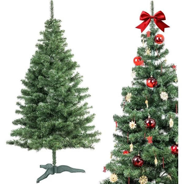 Creative Home kunstigt juletræ | Størrelse: 220cm | juledekoration | Mørkegrønt kunstigt juletræ | Stabil support Mörkgrön