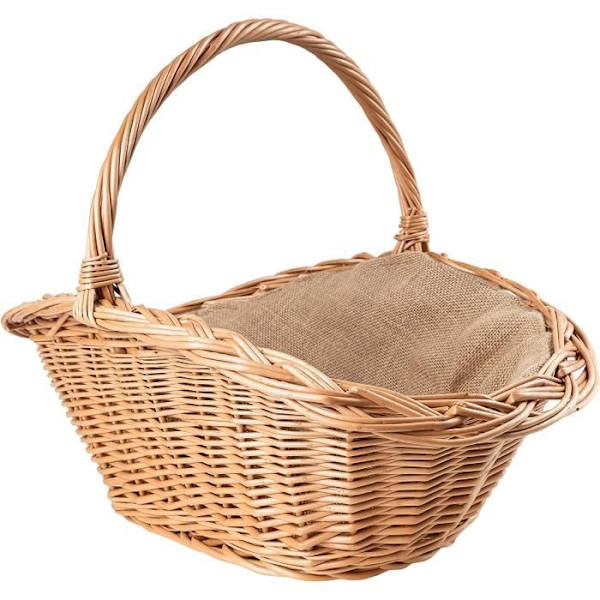 CREATIVE HOME flet kurv - Træopbevaring 60x40x39cm - Håndvævet - Jute interiør - Elegant kastanj
