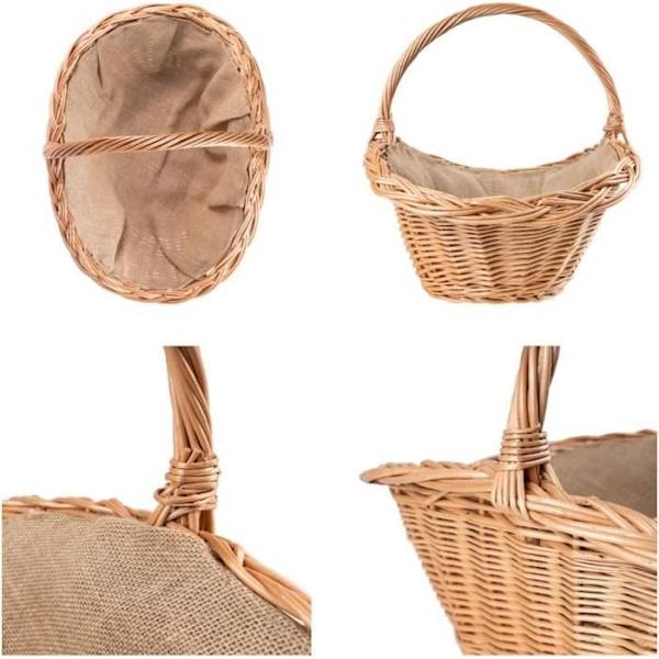 CREATIVE HOME flet kurv - Træopbevaring 60x40x39cm - Håndvævet - Jute interiør - Elegant kastanj