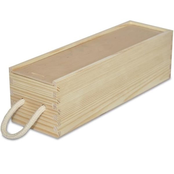 Creative Deco luonnonpuinen viinilaatikko - 1 pullo - 36 x 11 x 9,8 cm Naturlig