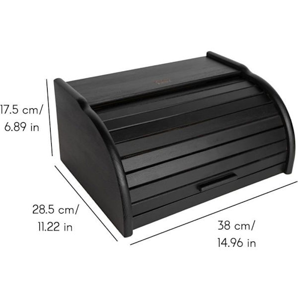 Black Bread Box - KREATIVT HJEM - 38 x 28,5 x 17,5 cm - Bøgetræ - Industriel - Loft Svart