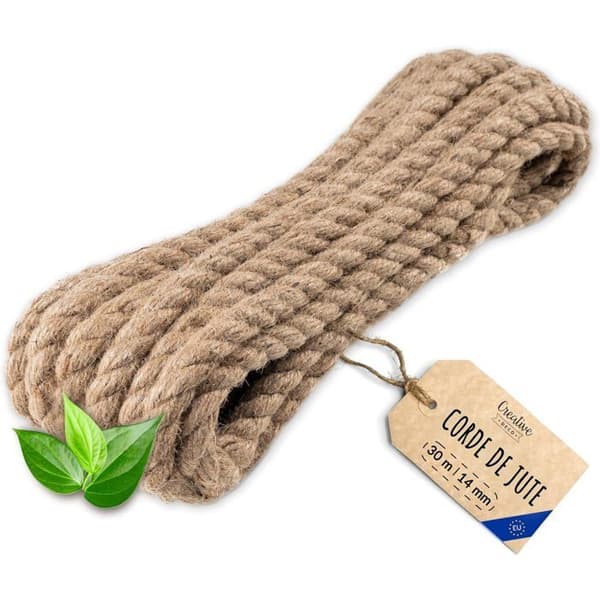 Creative Deco 30m Jute Snöre Tjocklek 14mm beige