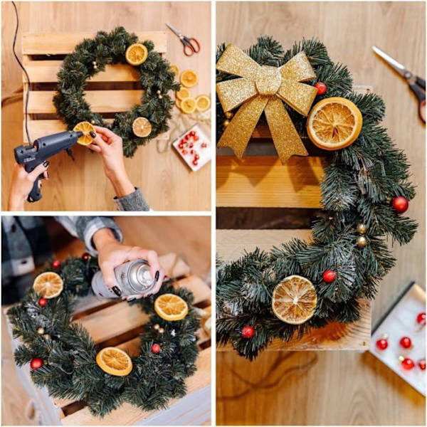 Kunstig julekrans - Kreativt hjem - 35 cm - Julekrans Mörkgrön