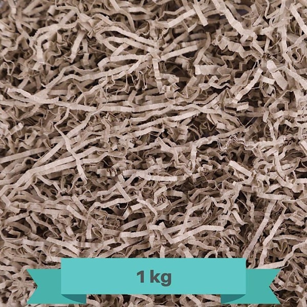 Creative Deco 1 kg Frisure strimlet papir Beige kraftpapir | Julegaveindpakning | Krympeemballage | Fyldning af gaveæsker Beige