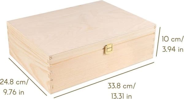 Förvaringslåda - Creative Deco - A4 - Trä - Beige - 33,8x24,8x10 cm beige