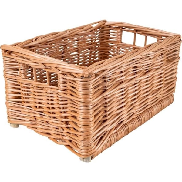 Flettet opbevaringskurv - KREATIVT HJEM - 30 x 20 x 16 cm - Brun - Håndvævet kastanj