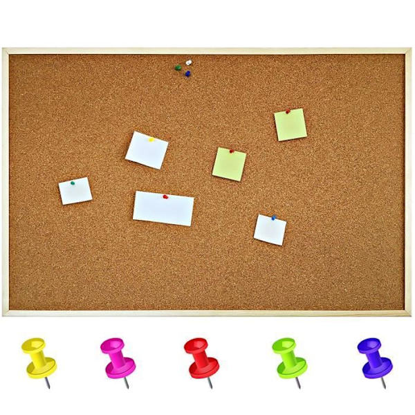 Creative Home 60 x 40 cm Cork Wall Board | Pinramme | Skilt til kontor, køkken, soveværelse, cafe, hjem, skole