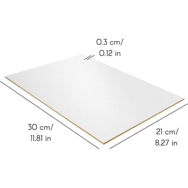 Creative Deco 10x MDF Panele Hvid A4 Dobbelt Side 300x210mm | Ubehandlet Træ Håndværk, Laser Skæring, Gravering, Model, Pyrografi Vit