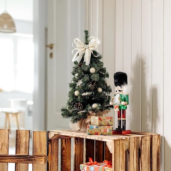 Creative Home Mini kunstig juletræscreme 40cm | Lille kunstigt juletræ | Kunstig gran | juledekoration Grädde