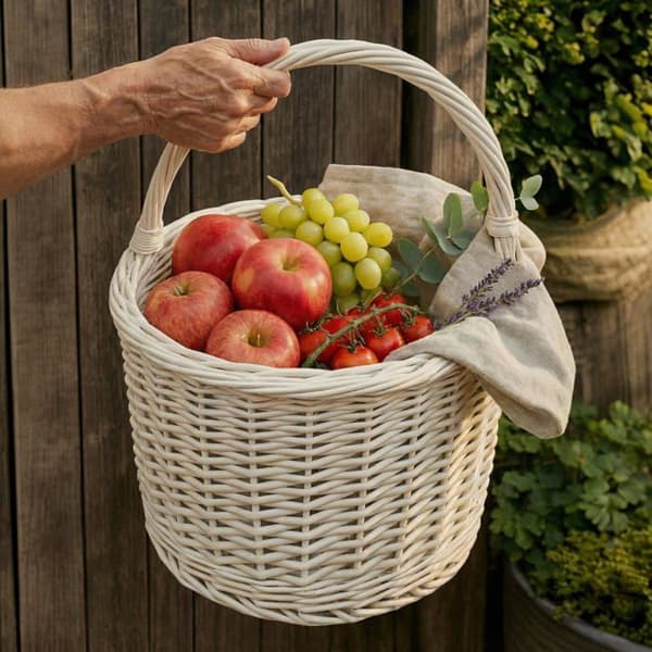 Förvaringskorg - CREATIVE HOME - Klassisk - Handflätad - Vit - 35 x 35 x 39 cm Vit