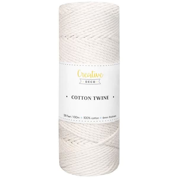 Macramé reb - CREATIVE DECO - 100m - Hvid - 48-lags garn Vit