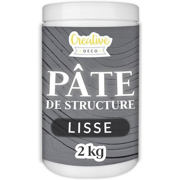 Strukturell Pasta CREATIVE DECO | Slät 2kg Mörkgrå | Relieff Pasta för Akrylfärg | Texturerad Pasta | 3D Effekt Mörkgrå