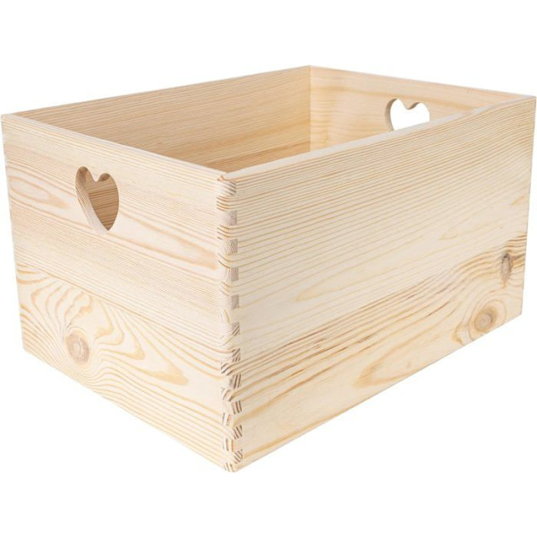 Creative Deco Pink puinen säilytyslaatikko - 30 x 20 x 14 cm (+/- 1 cm) - kannella - Puinen laatikko - Laatikko Korillinen tavaratila Rosa