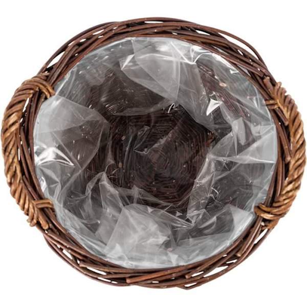 Creative Home Dark Wicker Planter | Korkeus 30 cm | Käsin kudottu | Sisätilojen suojaus | Kukkaruukkuvarasto kastanj