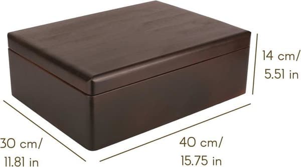 Creative Deco Brun träförvaringslåda | 40 x 30 x 14 cm | Trälåda | Minnesbox | Box Crate Trunk | RÅ brun