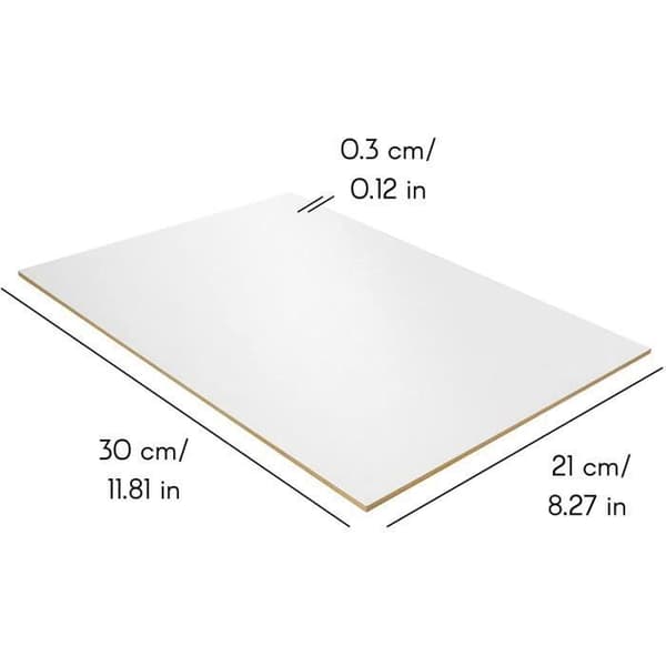 Hvide MDF-paneler - CREATIVE DECO - A4-format - Laserskæring, gravering, pyrografi Vit