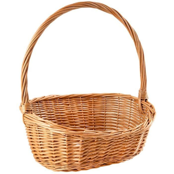 Flettet kurv | Fyldt kurv | Gavekurv | Dekorativ kurv | 37x30x37cm (+/-1cm) | Håndvævet | Alsidig og holdbar kastanj