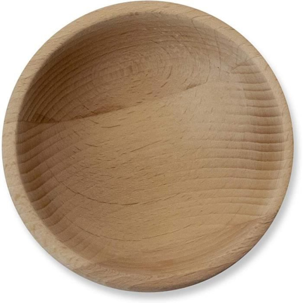 Naturlig træskål - Kreativt hjem - Rund - 12x11,6x4,2 cm - Perfekt til servering af frugt, ris, supper, desserter