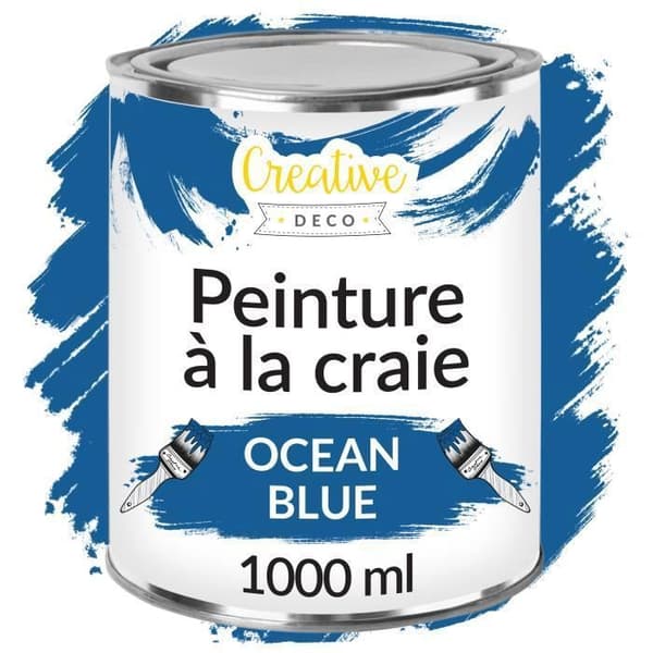 Ocean Blue Chalk Paint - CREATIVE DECO - 1L - Matta ja pestävä Havsblå