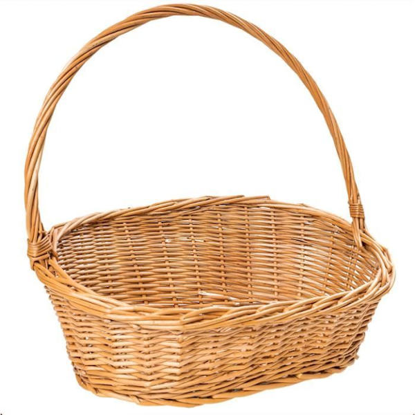 Flätad korg | Flätad barnkorg | Dekorkorg | Förvaringskorg | 45x32x43cm (+/-1cm) | 100 % naturligt | Handvävd kastanj