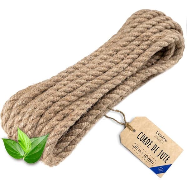 Creative Deco 35m Jute Snöre Tjocklek 10mm beige