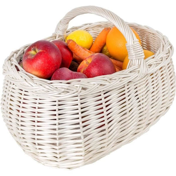 Picknickkorg - Kreativt hem - 45 x 32 x 34 cm - Naturvit - Handvävd Vit