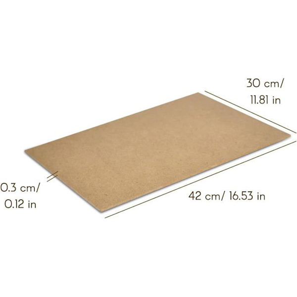 Raakapuulevylevy - Creative Deco - 3 x A3 MDF 420 x 300 x 3 mm Naturlig
