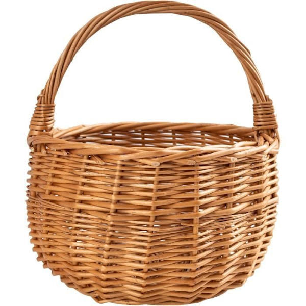 Flätad påskkorg - Kreativt hem - Liten - Brun - Halm - Flätning - Naturfiber kastanj