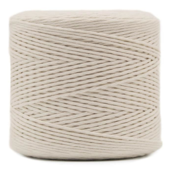 3 mm x 300 m Macramé-rep Beige bomullstråd - (+/-) 0,5 mm tjocklek - 15-lagers garn - Naturlig sladd