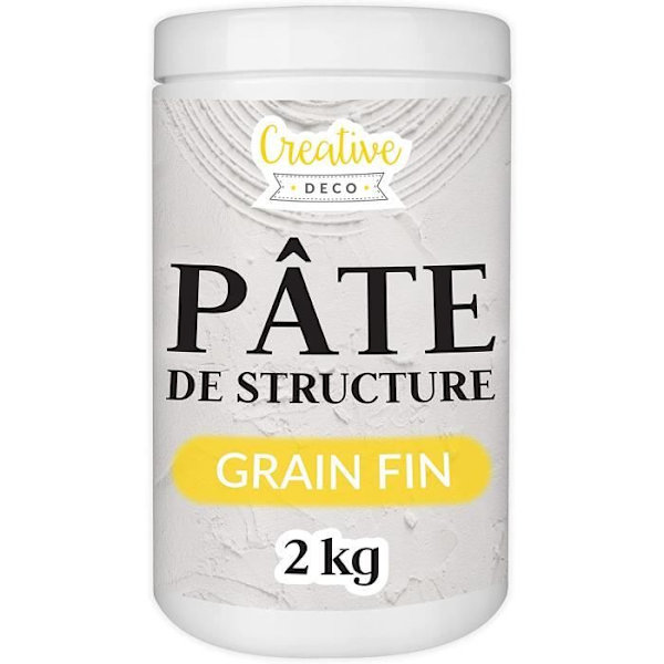 Creative Deco Finkornet Strukturpasta 2kg | Kunstnerisk tegning | Teksturpasta | Aflastningsstruktur | Kreativ aktivitet Vit