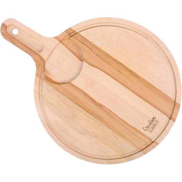 Kreativt hjemmeskærebræt | Pizzabræt | 40 x 30 x 1,5 cm | Skærebræt til køkkenet Naturlig