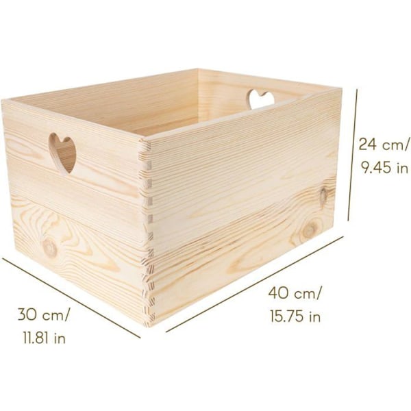 Creative Deco Pink Träförvaringslåda - 30 x 20 x 14 cm (+/- 1 cm) - med lock - Trälåda - Box Crate Trunk Trunk Rosa
