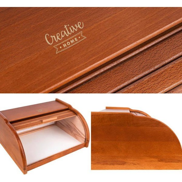 Creative Home Aler Brödlåda | 38 x 28,5 x 17,5 cm | Brödlåda | Brödlåda av trä | Trälåda | Brödkorg Al