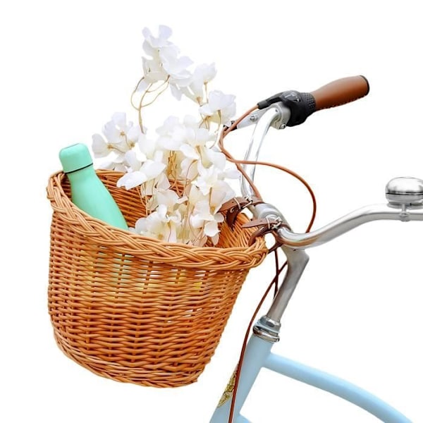 Creative Home Wicker cykelkurv - 36 x 29 x 23 cm - Naturlig og let - Håndvævet kastanj