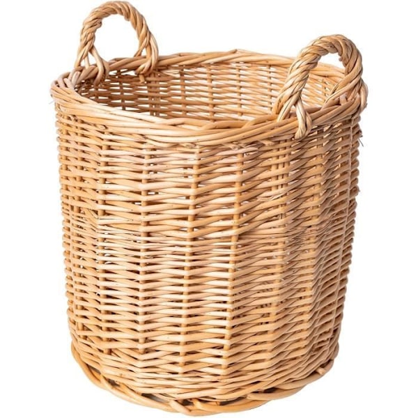 Creative Home Wicker Basket | 26 x 26 x 30 cm (+-- 2 cm) Blomkruka Förvaring | Flätad blomkruka | För frukt eller tvätt kastanj