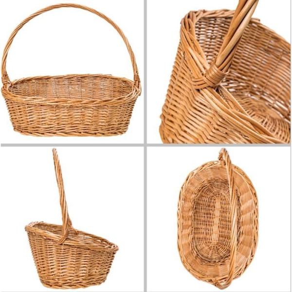 Flätad korg | Flätad barnkorg | Dekorkorg | Förvaringskorg | 45x32x43cm (+/-1cm) | 100 % naturligt | Handvävd kastanj