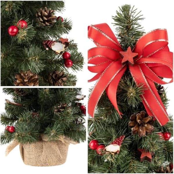 Tekokuusi - Creative Home - 40cm - Punainen - Puupohja - Sisustustuote Röd