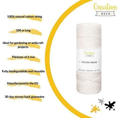 Makramérep - CREATIVE DECO - 100m - Vit - 48 Ply Twine Vit