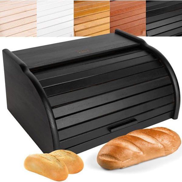 Black Bread Box - KREATIVT HJEM - 38 x 28,5 x 17,5 cm - Bøgetræ - Industriel - Loft Svart