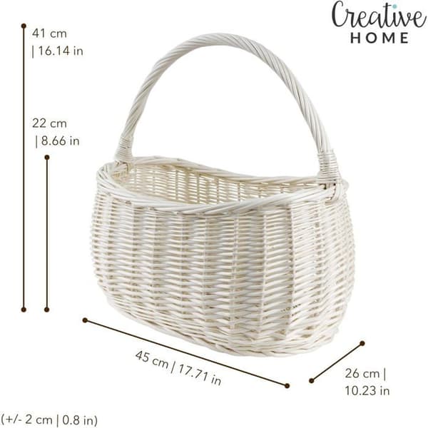 Opbevaringskurv - CREATIVE HOME - Klassisk - Håndvævet - Let og solid - Hvid 45x26x41 cm Vit