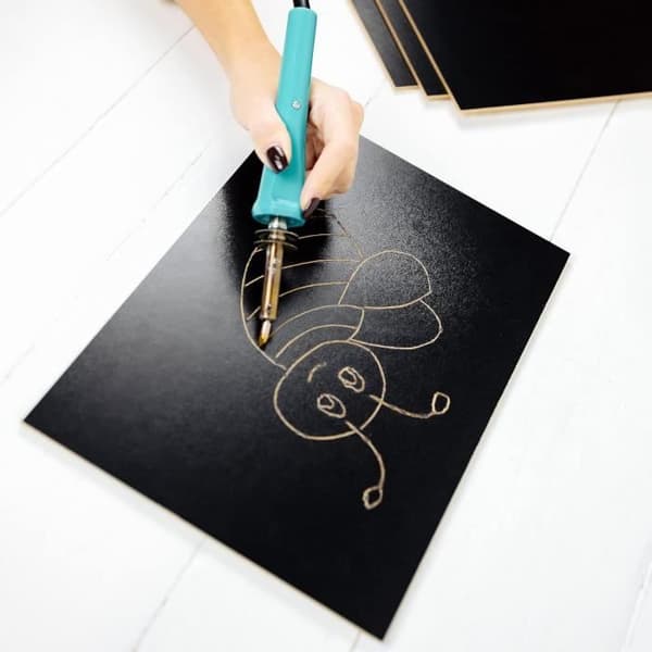 MDF Panel Sort - Creative Deco - 300 x 210 x 3 mm - Laser Skæring - Gravur - Pyrografi Svart