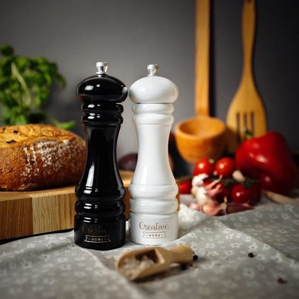 Salt- og peberkværn - KREATIVT HJEM - Manual Wooden Duo - Sort og hvid Svartvitt