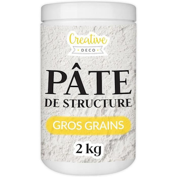 Creative Deco Large Grain Texture Pasta 2 kg - Reliefpasta til akrylmaling - Textured Pasta - Modellering Vit