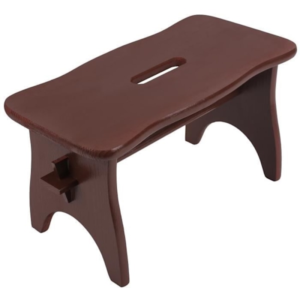 Brun massivt træ trin fodstøtte - Creative Deco - 38 x 19 x 21 cm - Usamlet Brun