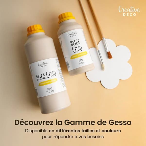 Acrylbundfarve - CREATIVE DECO - Beige - 1 L - Ikke giftig - Hurtig tørring beige