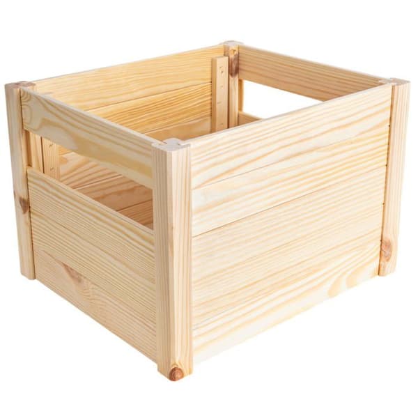 Fällbar trälåda - CREATIVE DECO - Creative Deco - Furu - Fällbar - 34,5x29,5x23,5 cm Naturlig