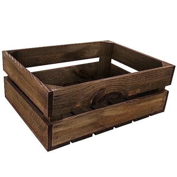 Wenge opbevaringsboks i træ - CREATIVE DECO - 40 x 30 x 15 cm - Vintage kastanj
