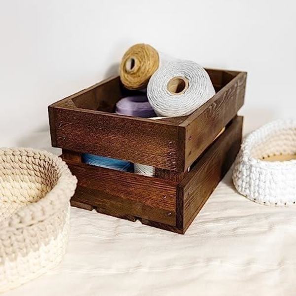 Creative Deco 3 Wenge-puulaatikon setti | 30 x 20 x 15 cm | Puinen säilytyslaatikko | Vintage puinen laatikko | Puinen laatikko