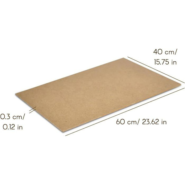 MDF-paneeli - CREATIVE DECO - 600x400x3mm - DIY, laserleikkaus, kaiverrus - ruskea kastanj
