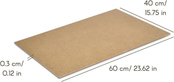 MDF panel - CREATIVE DECO - 600x400x3mm - DIY, Laserskæring, Gravering - Brun brun
